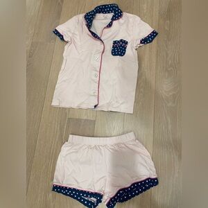 Roller Rabbit Pink and Navy Pajama Set